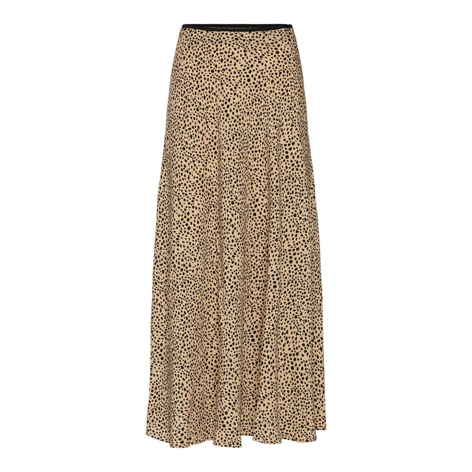 Leopard Print Woven Midi Skirt