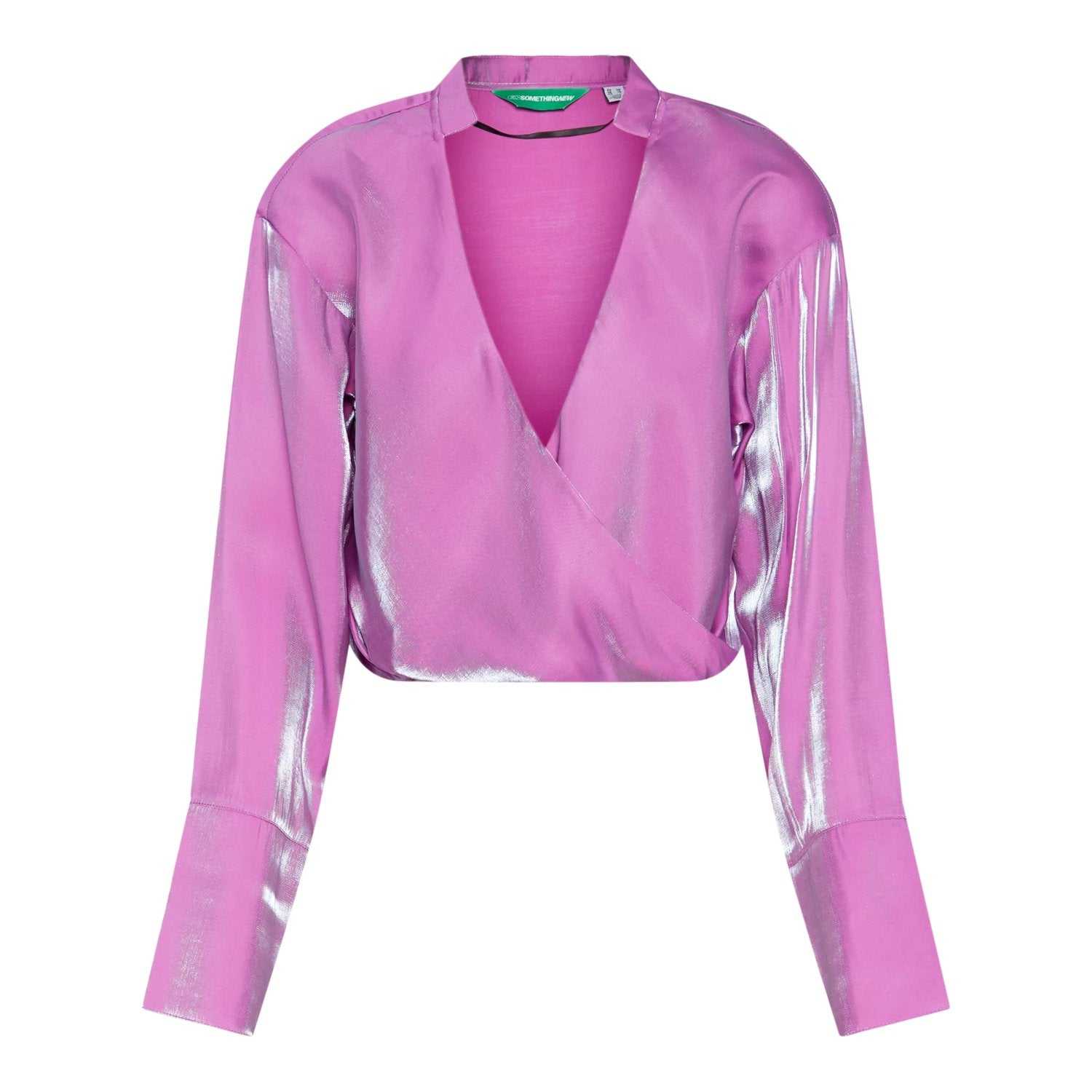 Snbey Crystal Satin Cropped Blouse